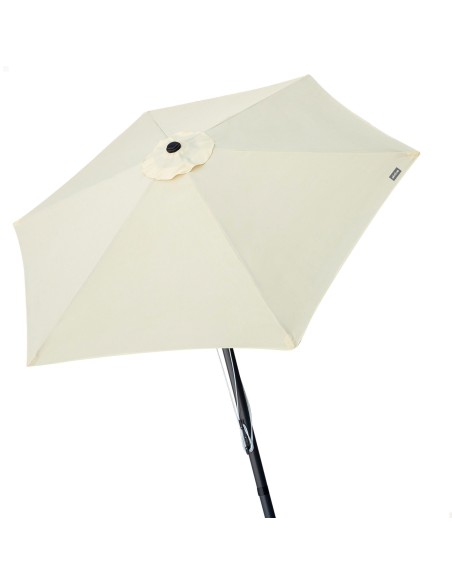 Guarda-sol de jardim hexagonal Ø300 cm com sistema de polia dupla