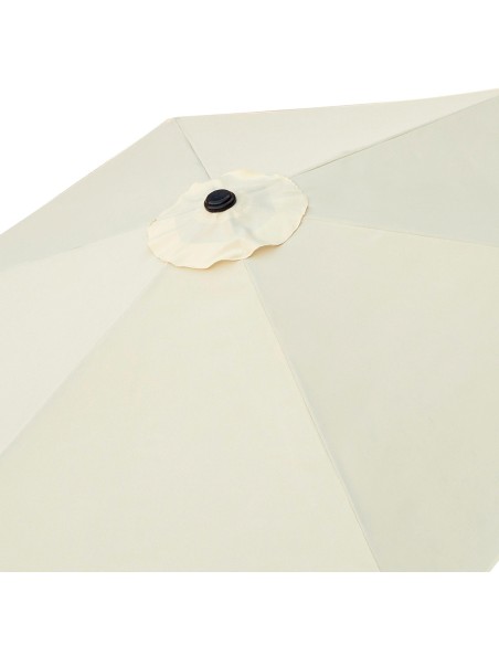 Guarda-sol de jardim hexagonal Ø300 cm com sistema de polia dupla