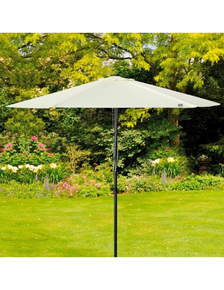 Guarda-sol de jardim hexagonal Ø300 cm com sistema de polia dupla