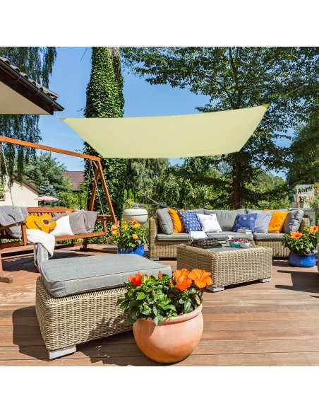 Toldo retangular para sombra 400x300 cm cor creme