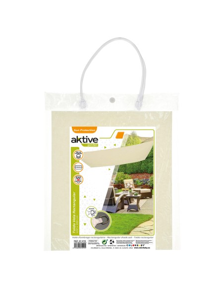 Toldo retangular para sombra 400x300 cm cor creme