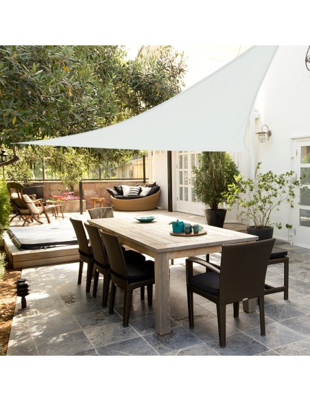 Toldo triangular de sombreamento 500x500x500 cm branco
