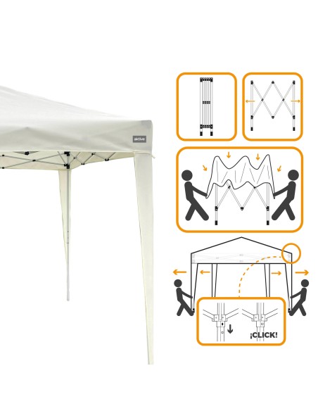 Gazebo Max-Air 300x300x240/250 cm branco dobrável e ajustável em altura