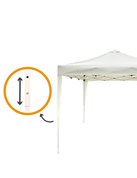 Gazebo Max-Air 300x300x240/250 cm branco dobrável e ajustável em altura