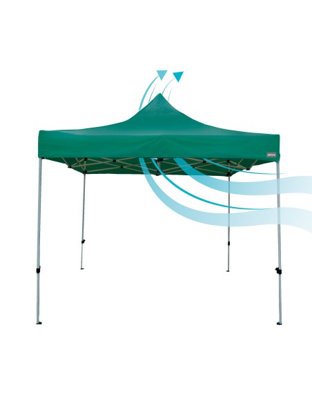 Gazebo Max-Air dobrável e regulável em altura 300x300x220/320 cm verde