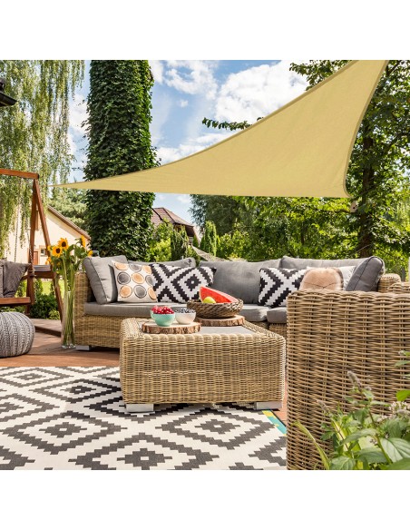 Toldo triangular de 360x360x360 cm na cor creme