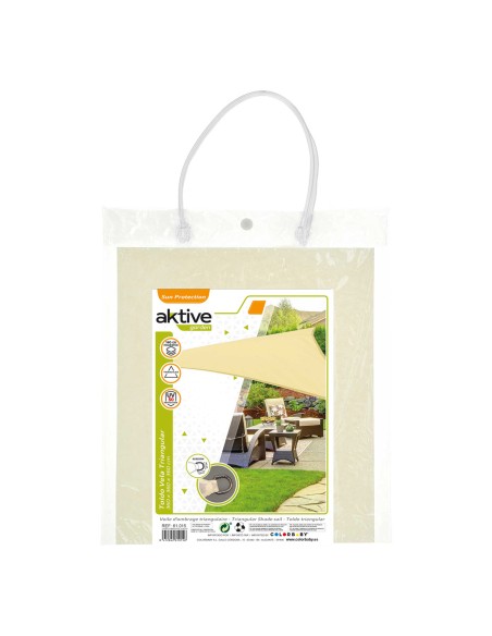 Toldo triangular de 360x360x360 cm na cor creme