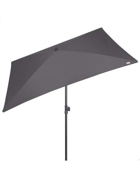Guarda-sol retangular basculante de jardim 200x125 cm UV30 antracite