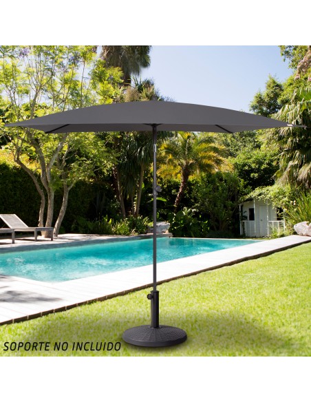 Guarda-sol retangular basculante de jardim 200x125 cm UV30 antracite
