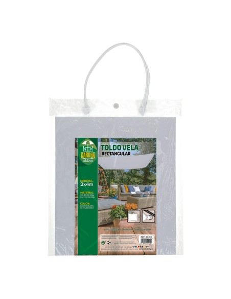 Toldo retangular para sombra 400x300 cm branco