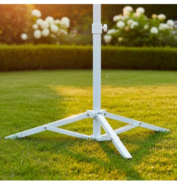Base para guarda-sol com 3 pernas 100x83 cm metal branco 2