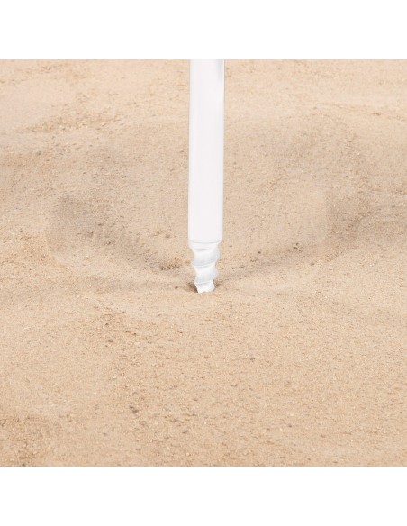 Guarda-chuva de praia à prova de vento 8 varas 210 cm riscas de marinheiro com mesa