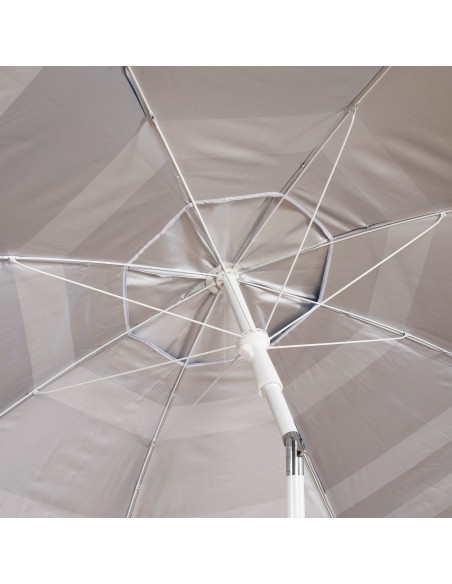 Guarda-chuva de praia à prova de vento 8 varas 210 cm riscas de marinheiro com mesa