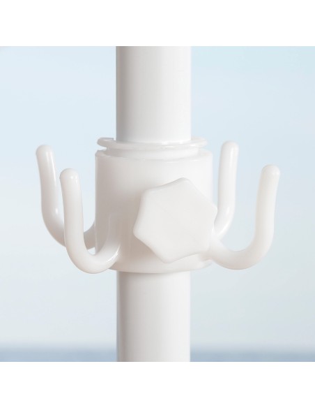 Guarda-chuva de praia à prova de vento 8 varas 210 cm riscas de marinheiro com mesa