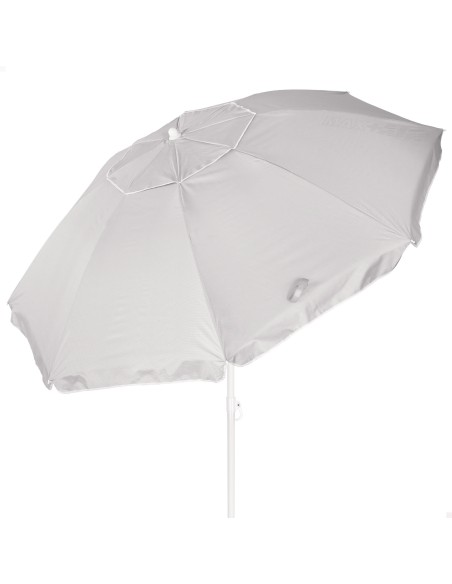 Guarda-sol de praia 8 varas 220 cm cinzento guarda-sol basculante UV50