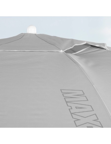 Guarda-sol de praia 8 varas 220 cm cinzento guarda-sol basculante UV50