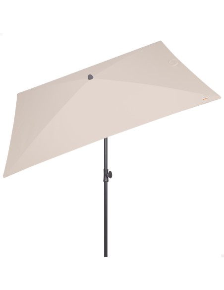 Guarda-sol retangular basculante de jardim 200x125 cm UV30 creme