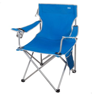 Cadeira de camping dobrável azul anti-tombamento
