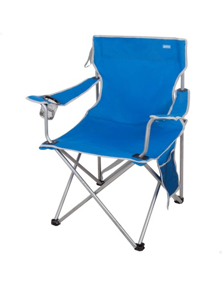 Cadeira de camping dobrável azul anti-tombamento