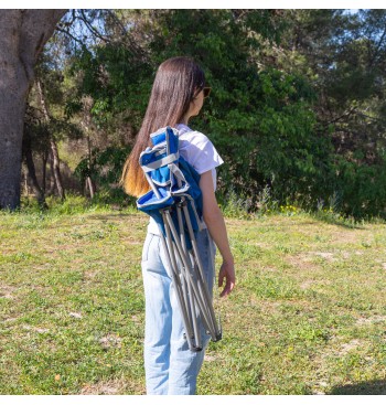 Cadeira de camping dobrável azul anti-tombamento 2