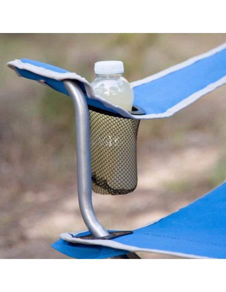 Cadeira de camping dobrável azul anti-tombamento