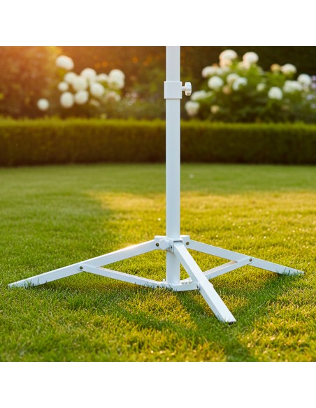 Base para guarda-sol com 3 pernas 100x83 cm metal branco