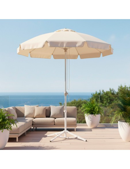 Base para guarda-sol com 3 pernas 100x83 cm metal branco