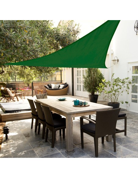 Toldo triangular de sombreamento 500x500x500 cm verde