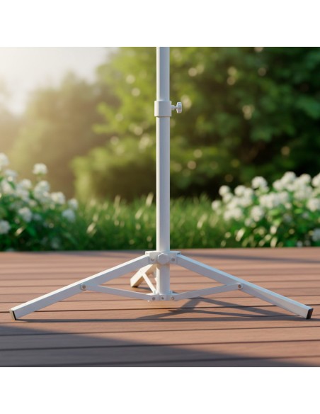 Base para guarda-sol com 3 pernas 100x83 cm metal branco