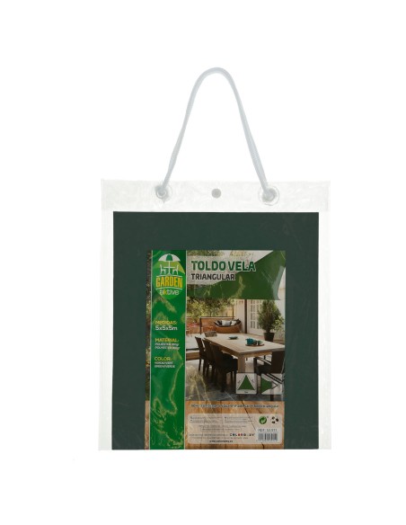 Toldo triangular de sombreamento 500x500x500 cm verde