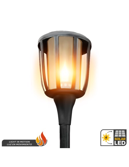 Sinalizador solar LED para exterior, luz quente em movimento, 14 lúmens