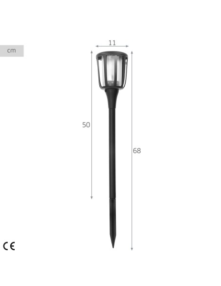 Sinalizador solar LED para exterior, luz quente em movimento, 14 lúmens