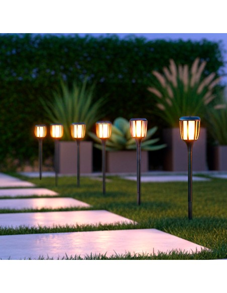 Sinalizador solar LED para exterior, luz quente em movimento, 14 lúmens