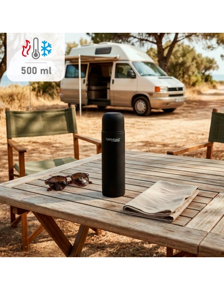 Garrafa térmica Thermos de aço inoxidável 500 ml preta