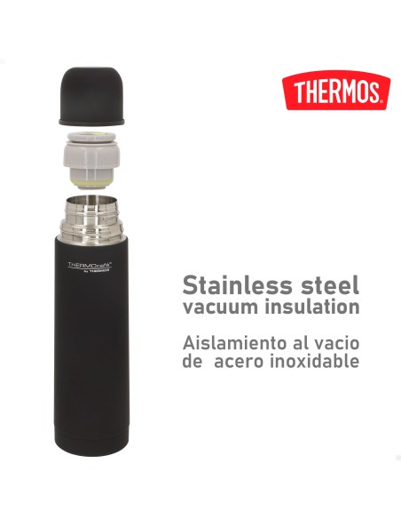 Garrafa térmica Thermos de aço inoxidável 500 ml preta