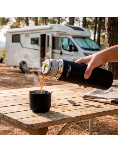 Garrafa térmica Thermos de aço inoxidável 500 ml preta