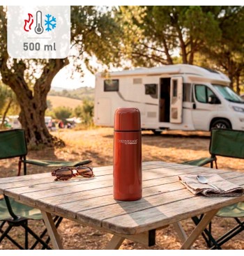 Garrafa térmica Thermos de aço inoxidável 500 ml vermelha 2