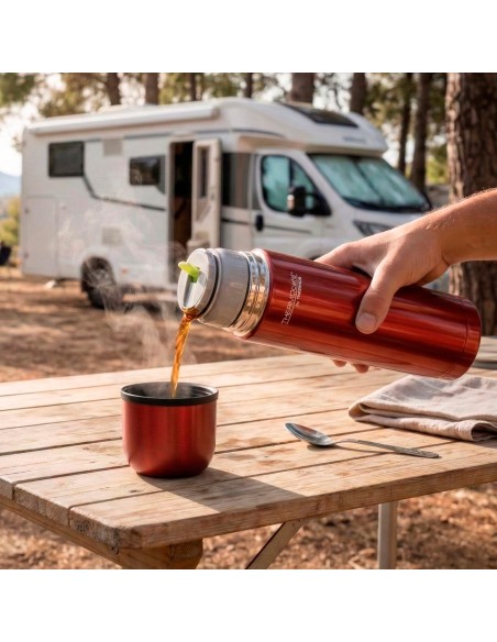 Garrafa térmica Thermos de aço inoxidável 500 ml vermelha