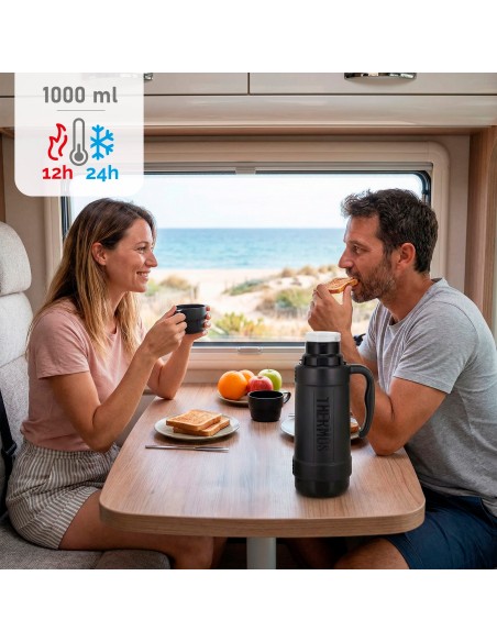 Garrafa térmica Thermos cinzenta de 1 litro