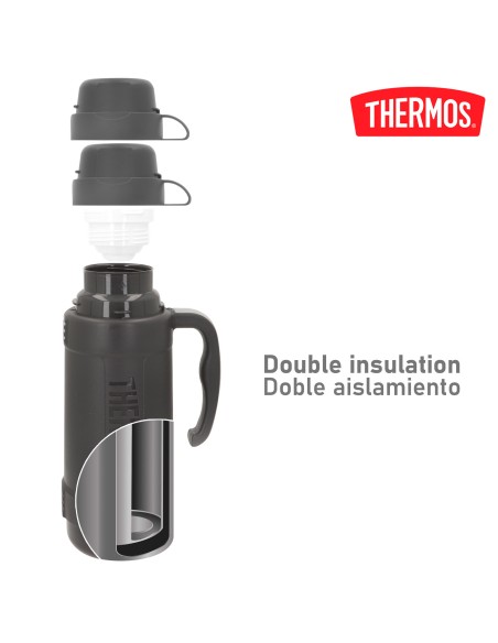 Garrafa térmica Thermos cinzenta de 1 litro