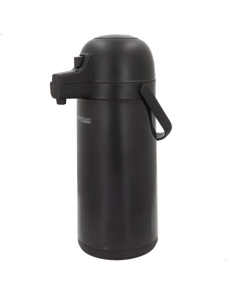 Garrafa térmica de aço inoxidável Thermos de 1,9 litros preta com doseador