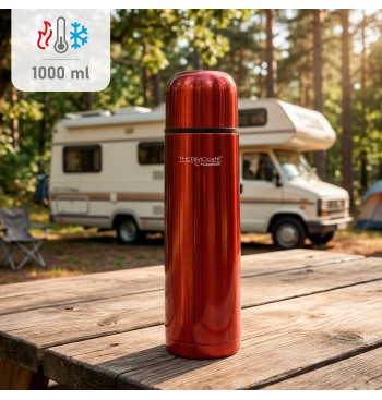 Garrafa térmica Thermos de aço inoxidável 1L vermelha 2
