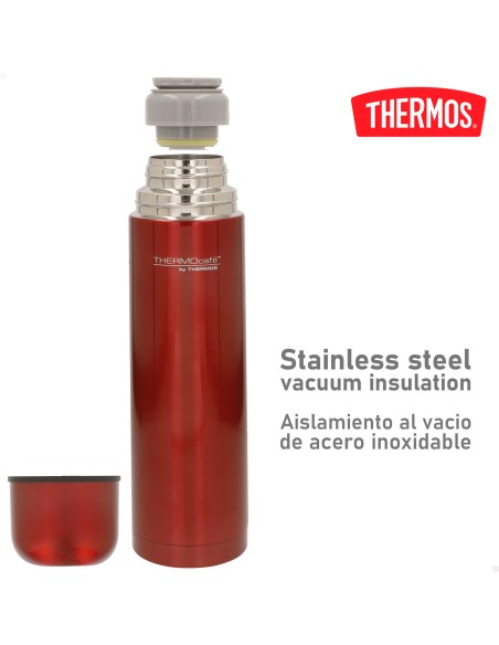 Garrafa térmica Thermos de aço inoxidável 1L vermelha