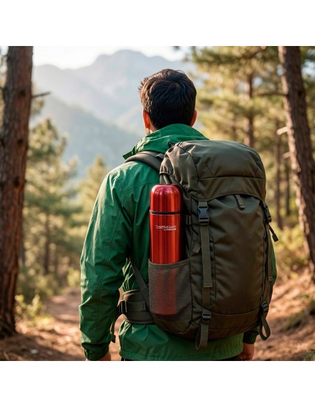 Garrafa térmica Thermos de aço inoxidável 1L vermelha