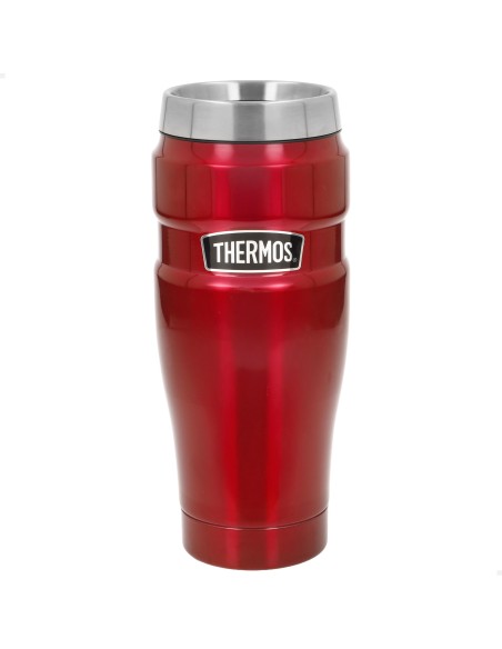 Garrafa térmica Thermos de aço inoxidável 470 ml metalizada vermelha