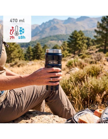 Vaso térmico Thermos acero inoxidable 470 ml azul oscuro metalizado