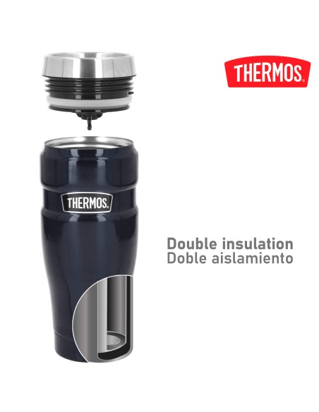 Vaso térmico Thermos acero inoxidable 470 ml azul oscuro metalizado