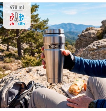 Thermos Garrafa térmica de aço inoxidável 470 ml prata 2