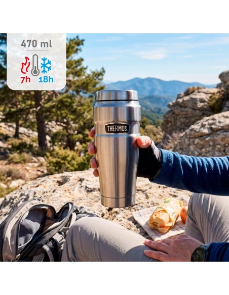 Thermos Garrafa térmica de aço inoxidável 470 ml prata