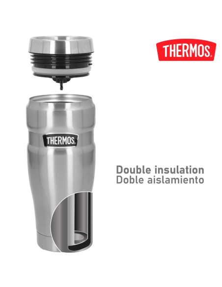 Thermos Garrafa térmica de aço inoxidável 470 ml prata